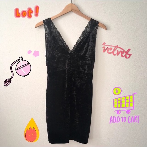 Free People Other - Intimately FP Black Viper Velvet Chemise